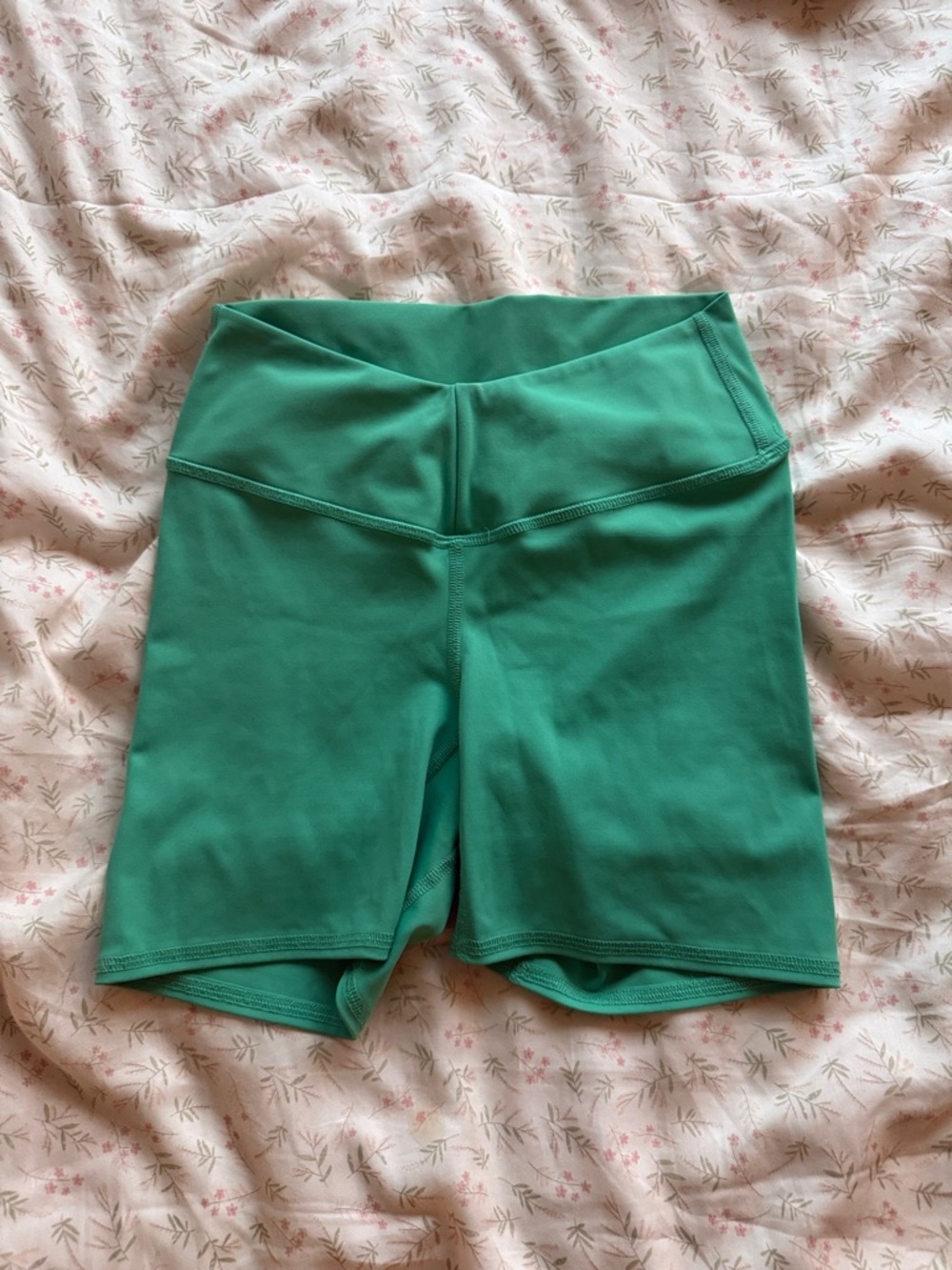 High-Rise Green Women’s Bike Shorts